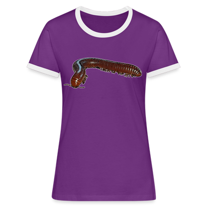 Frauen Kontrast-T-Shirt Ophistreptus guineensis - Lila/Weiß
