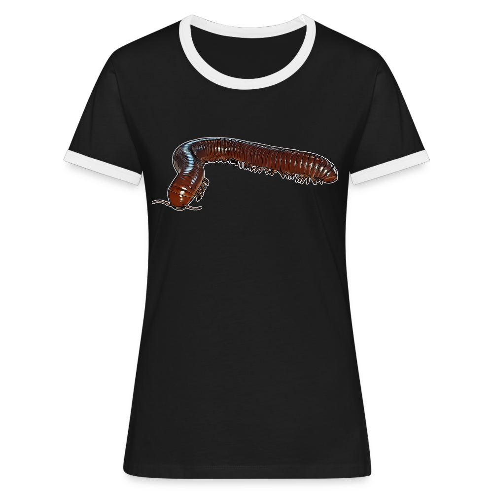 Frauen Kontrast-T-Shirt Ophistreptus guineensis - Schwarz/Weiß