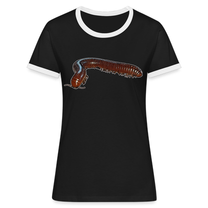 Frauen Kontrast-T-Shirt Ophistreptus guineensis - Schwarz/Weiß
