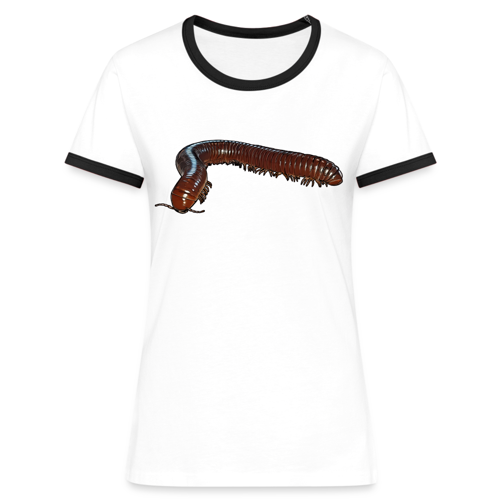Frauen Kontrast-T-Shirt Ophistreptus guineensis - Weiß/Schwarz