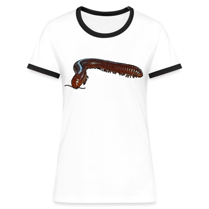 Frauen Kontrast-T-Shirt Ophistreptus guineensis - Weiß/Schwarz
