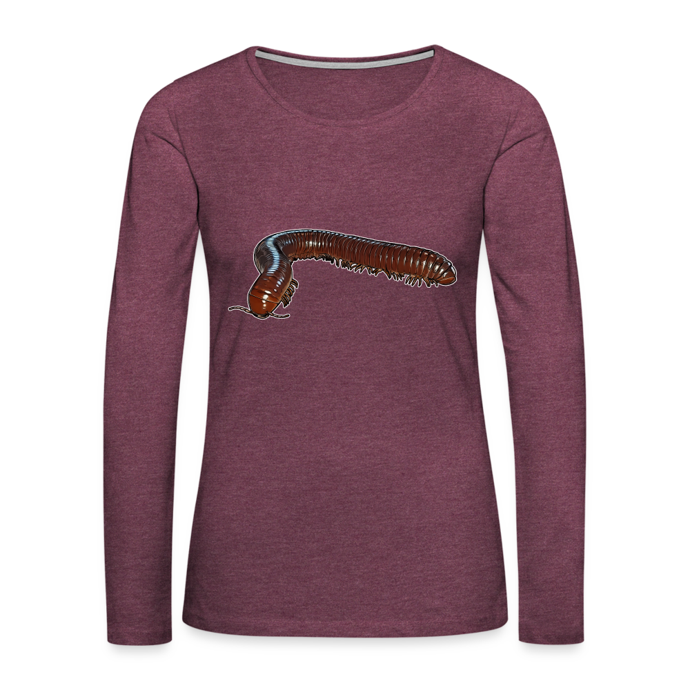 Frauen Longsleeve Ophistreptus guineensis - Bordeauxrot meliert