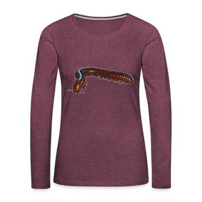 Frauen Longsleeve Ophistreptus guineensis - Bordeauxrot meliert