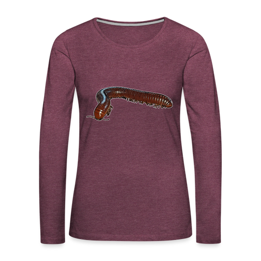 Frauen Longsleeve Ophistreptus guineensis - Bordeauxrot meliert