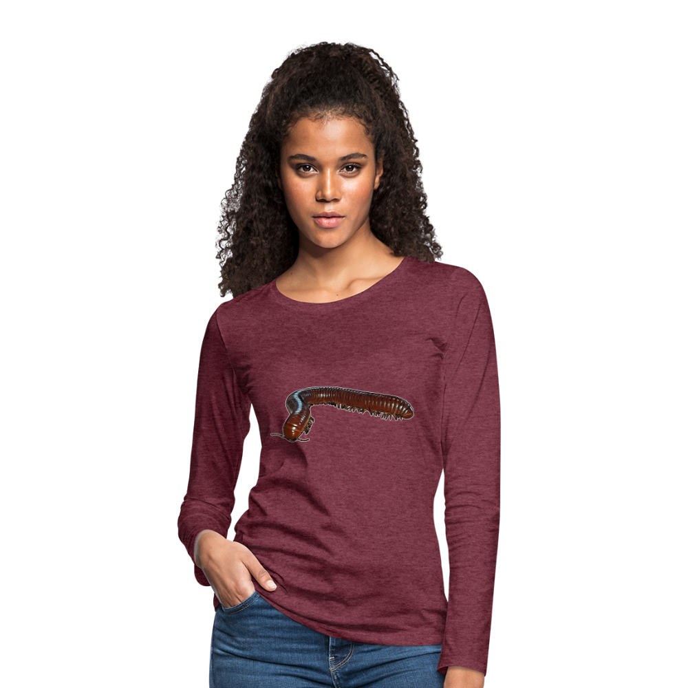 Frauen Longsleeve Ophistreptus guineensis - Bordeauxrot meliert