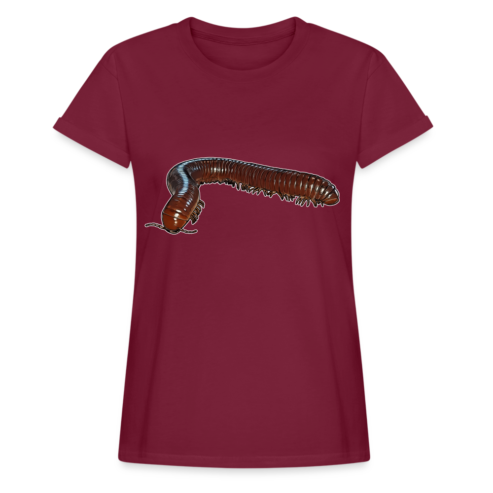 Frauen Oversized T-Shirt Ophistreptus guineensis - Bordeaux