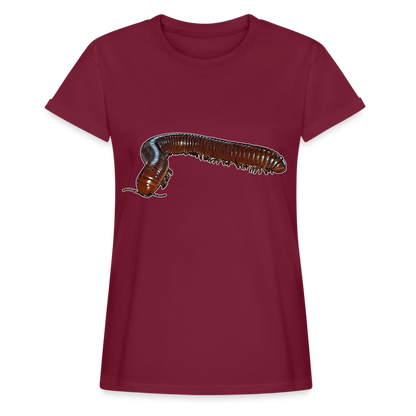 Frauen Oversized T-Shirt Ophistreptus guineensis - Bordeaux