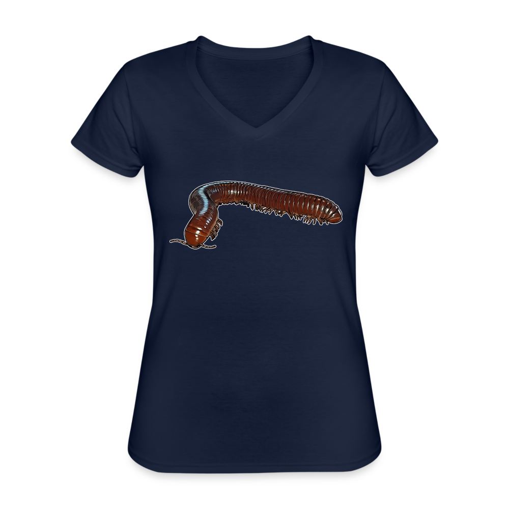 Frauen-T-Shirt mit V-Ausschnitt Ophistreptus guineensis - Navy