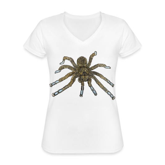 Frauen-T-Shirt mit V-Ausschnitt Idiothele mira - weiß