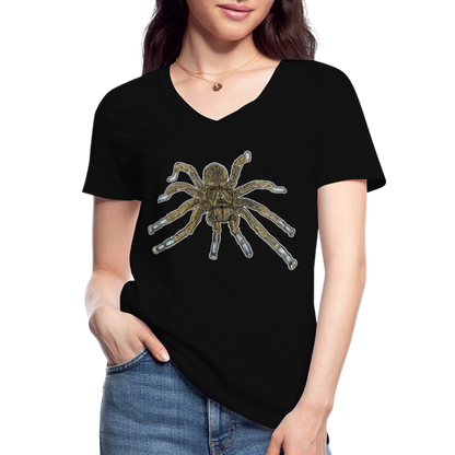 Frauen-T-Shirt mit V-Ausschnitt Idiothele mira - Schwarz