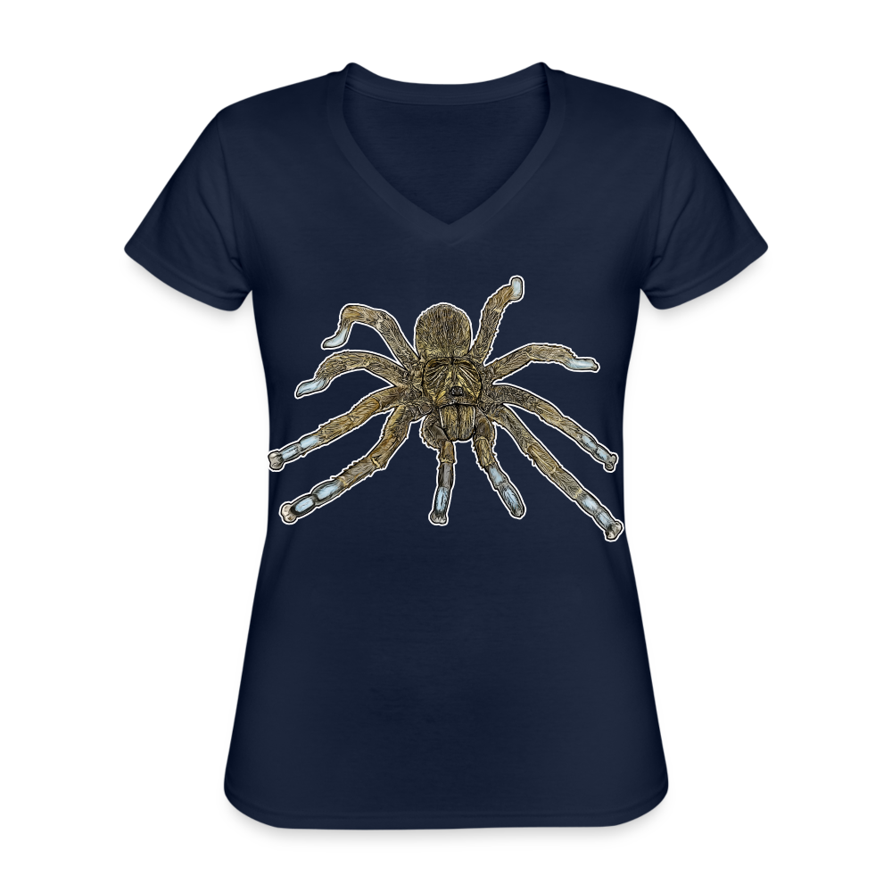 Frauen-T-Shirt mit V-Ausschnitt Idiothele mira - Navy