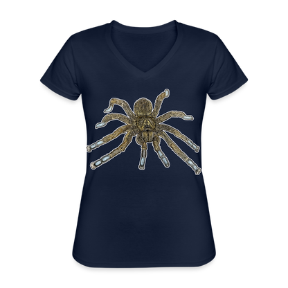 Frauen-T-Shirt mit V-Ausschnitt Idiothele mira - Navy