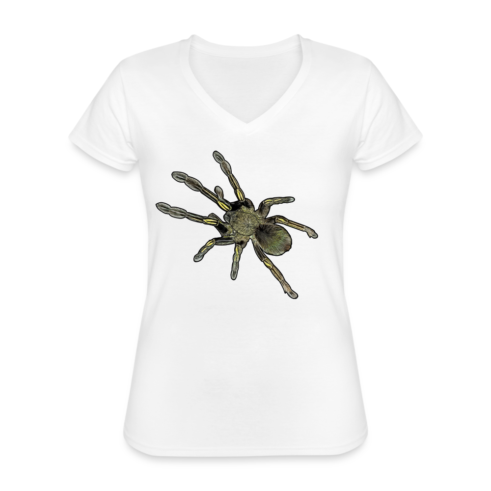 Frauen-T-Shirt mit V-Ausschnitt Ephebopus murinus - weiß