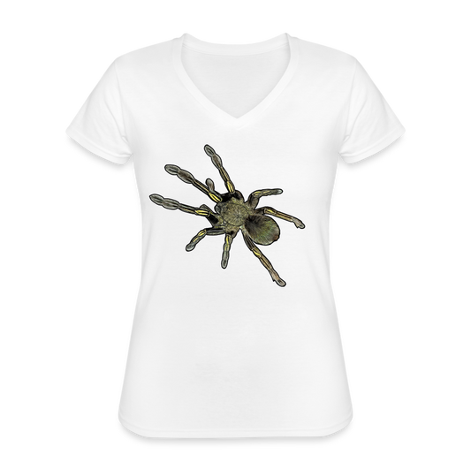 Frauen-T-Shirt mit V-Ausschnitt Ephebopus murinus - weiß