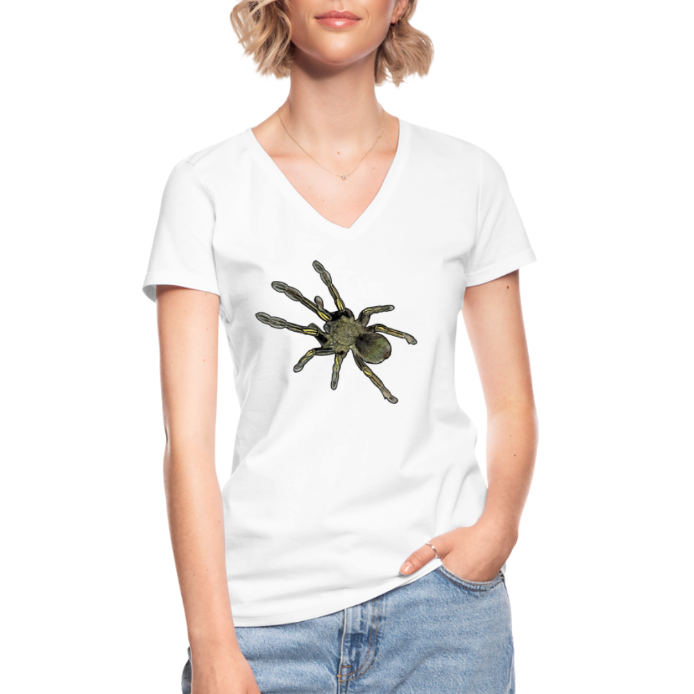 Frauen-T-Shirt mit V-Ausschnitt Ephebopus murinus - weiß