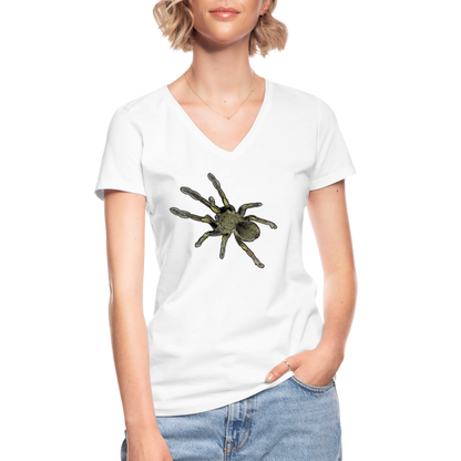 Frauen-T-Shirt mit V-Ausschnitt Ephebopus murinus - weiß
