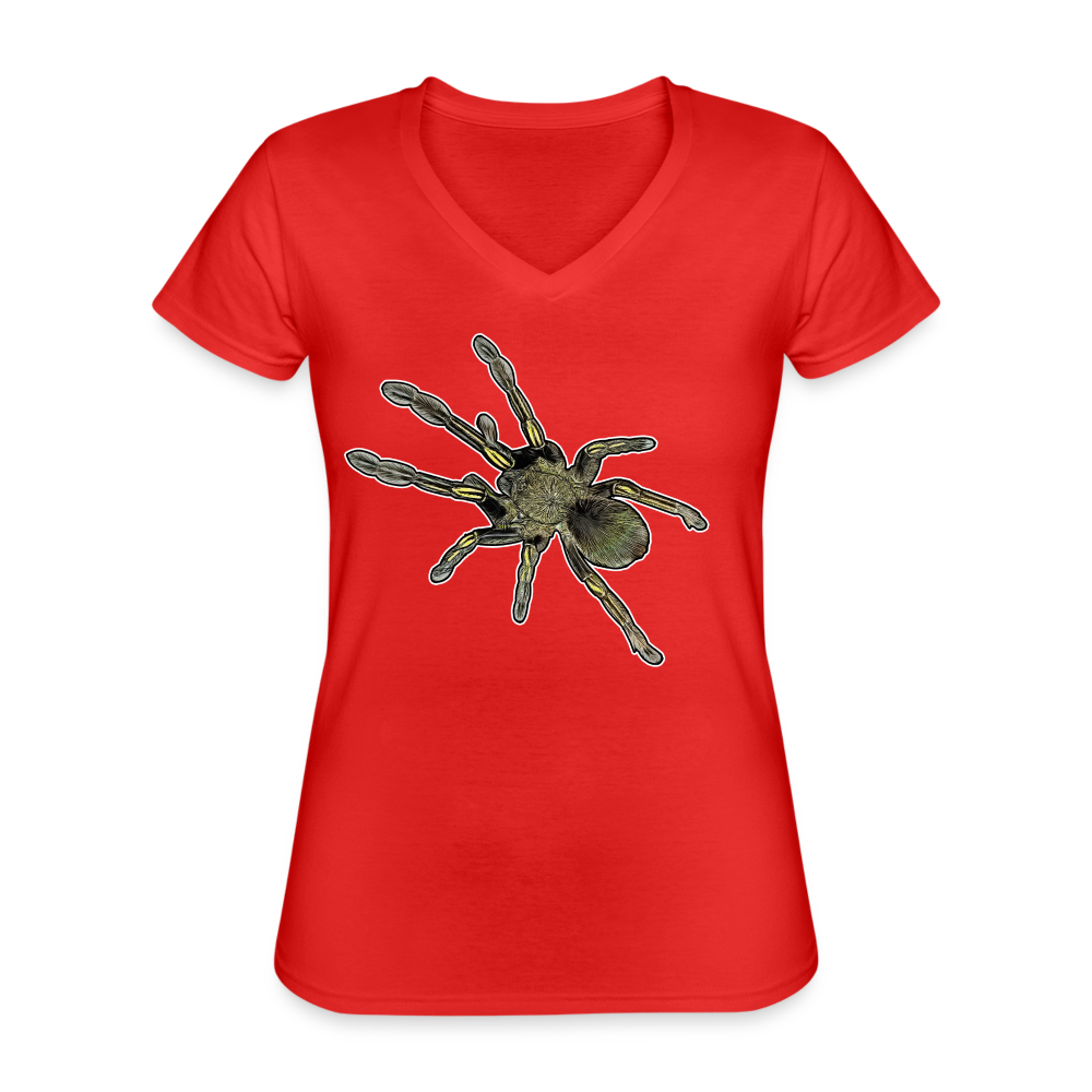 Frauen-T-Shirt mit V-Ausschnitt Ephebopus murinus - Rot