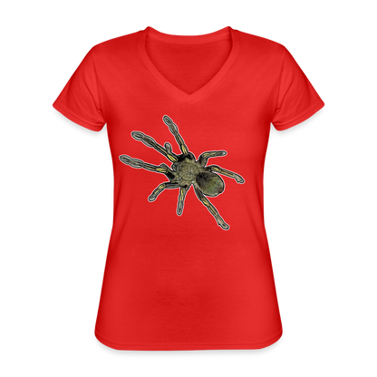 Frauen-T-Shirt mit V-Ausschnitt Ephebopus murinus - Rot
