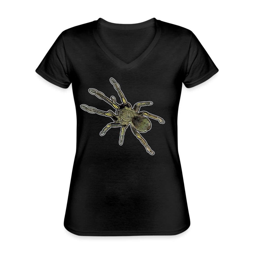 Frauen-T-Shirt mit V-Ausschnitt Ephebopus murinus - Schwarz
