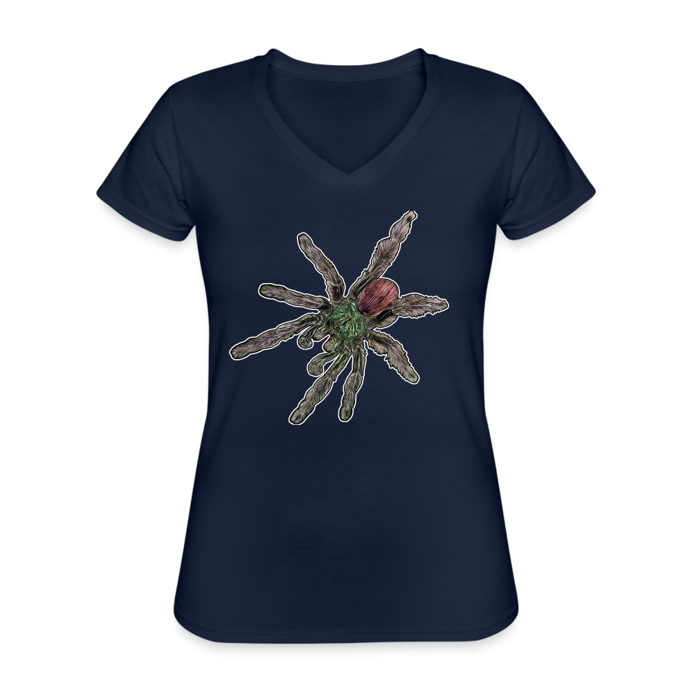 Frauen-T-Shirt mit V-Ausschnitt Caribena versicolor - Navy