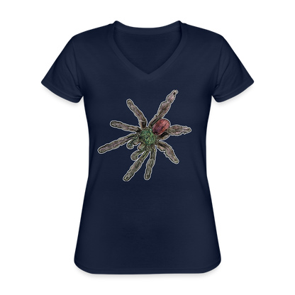 Frauen-T-Shirt mit V-Ausschnitt Caribena versicolor - Navy