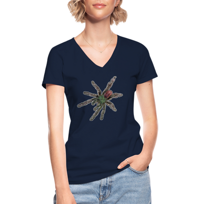Frauen-T-Shirt mit V-Ausschnitt Caribena versicolor - Navy