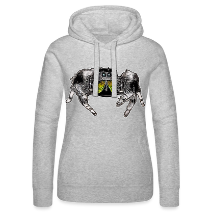 Frauen Russell Kapuzen Sweater Phidippus regius Rastafari male - Grau meliert