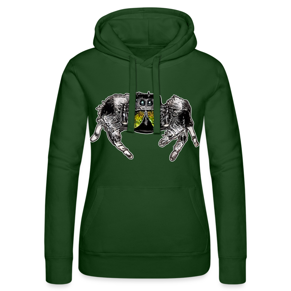 Frauen Russell Kapuzen Sweater Phidippus regius Rastafari male - Flaschengrün