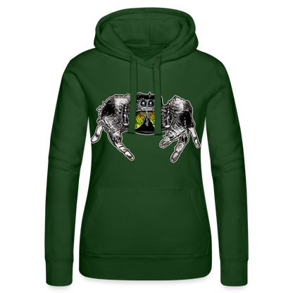 Frauen Russell Kapuzen Sweater Phidippus regius Rastafari male - Flaschengrün