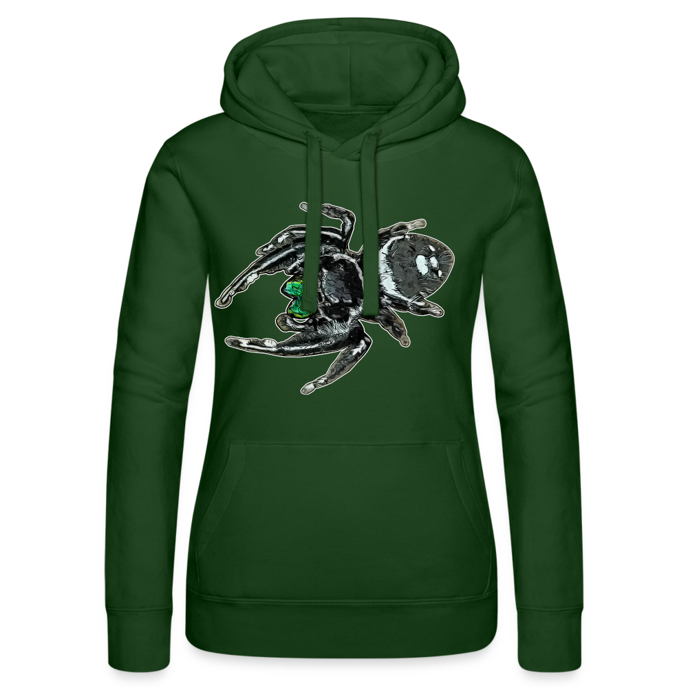 Frauen Russell Kapuzen Sweater Phidippus regius White Bahamas male - Flaschengrün