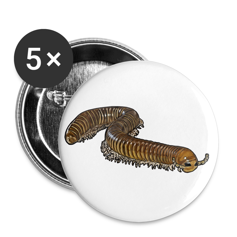 Buttons groß 56 mm (5er Pack) Telodeinopus aoutii - weiß