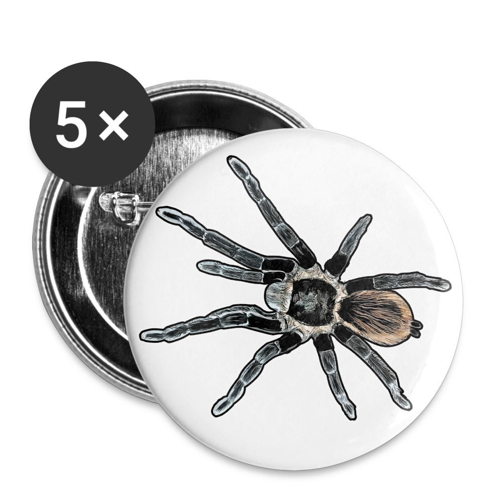 Buttons groß 56 mm (5er Pack) Tliltocatl vagans - weiß