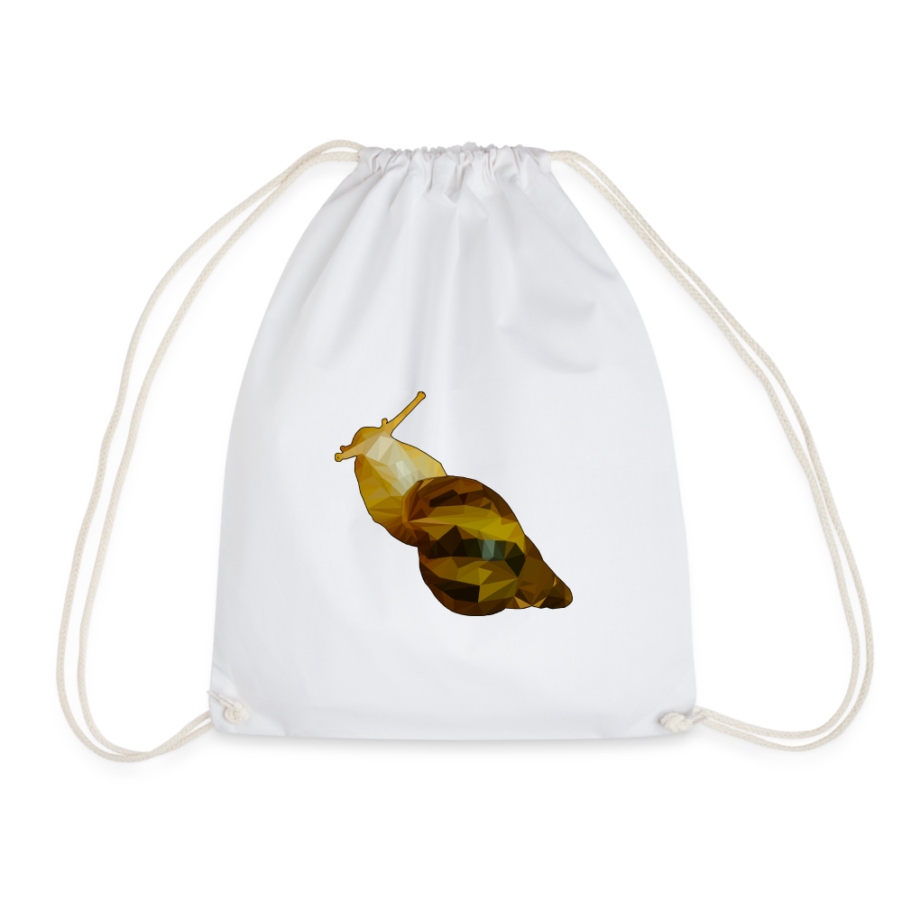 Turnbeutel Achatina reticulata Low Poly - weiß