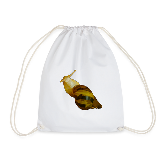 Turnbeutel Achatina reticulata Low Poly - weiß