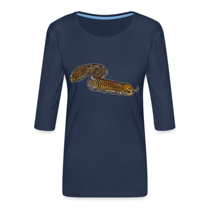 Frauen 3/4-Arm Shirt Telodeinopus aoutii - Navy