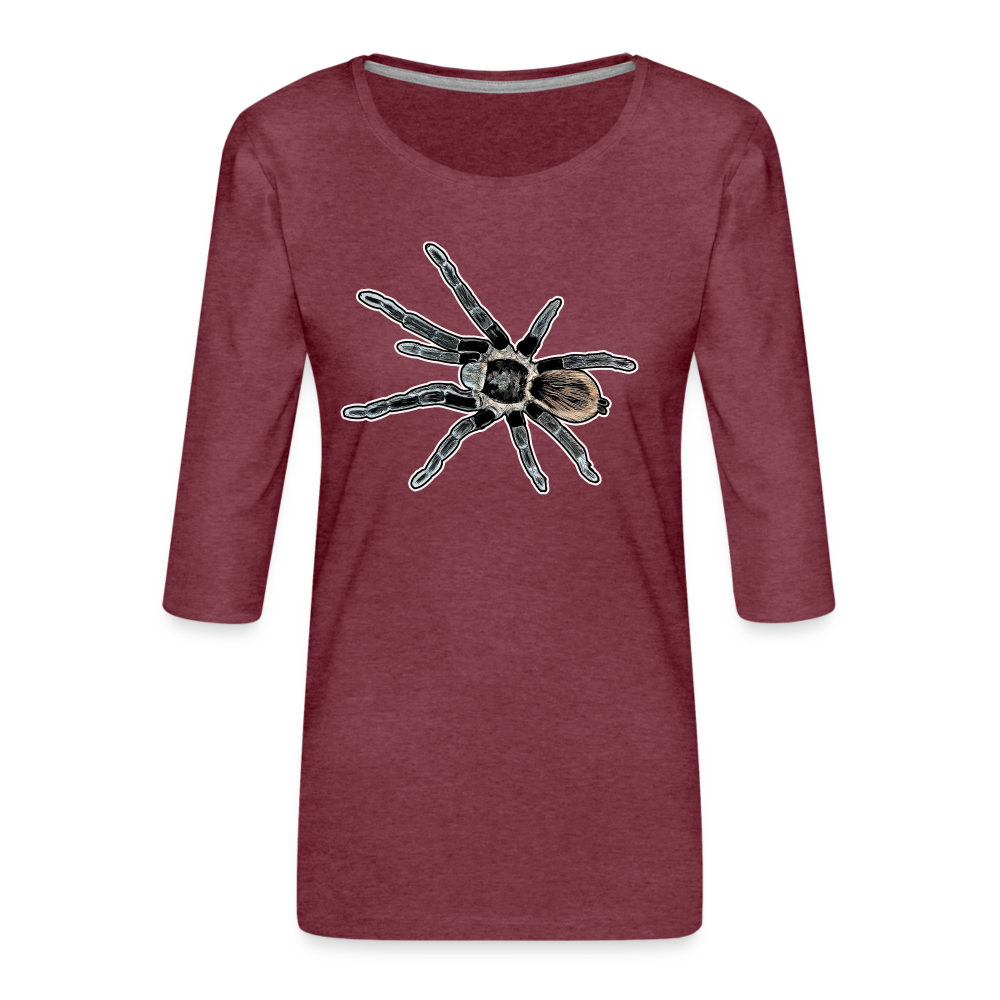 Frauen 3/4-Arm Shirt Tliltocatl vagans - Bordeauxrot meliert