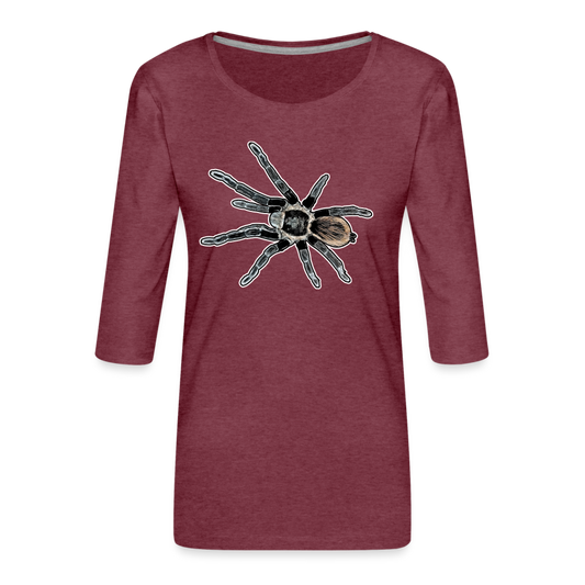 Frauen 3/4-Arm Shirt Tliltocatl vagans - Bordeauxrot meliert