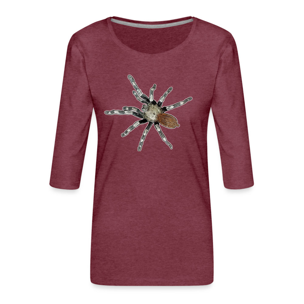 Frauen 3/4-Arm Shirt Nhandu chromatus - Bordeauxrot meliert
