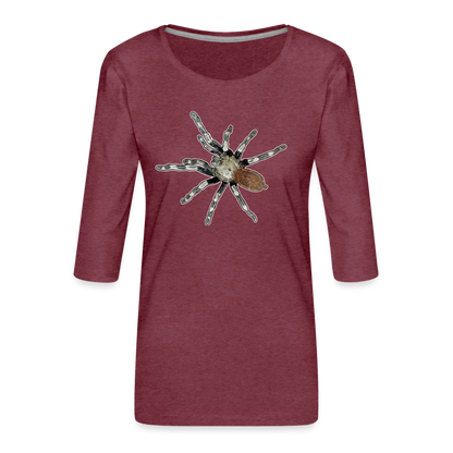 Frauen 3/4-Arm Shirt Nhandu chromatus - Bordeauxrot meliert
