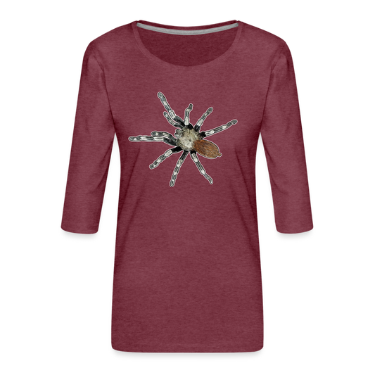 Frauen 3/4-Arm Shirt Nhandu chromatus - Bordeauxrot meliert