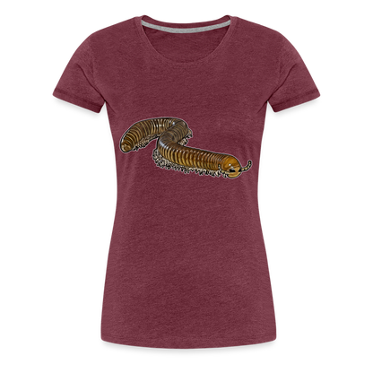 Frauen Basic T-Shirt Telodeinopus aoutii - Bordeauxrot meliert