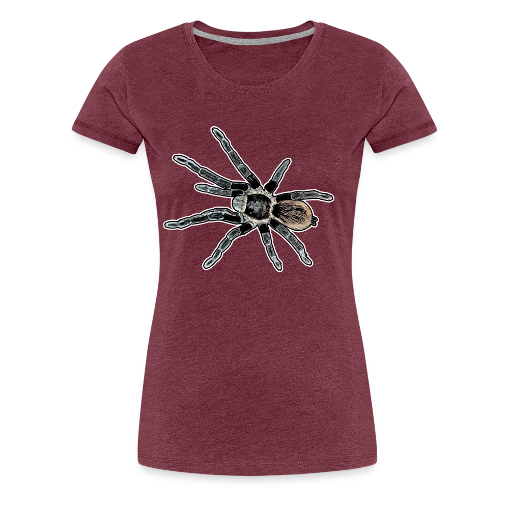 Frauen Basic T-Shirt Tliltocatl vagans - Bordeauxrot meliert