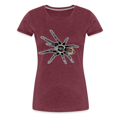 Frauen Basic T-Shirt Tliltocatl vagans - Bordeauxrot meliert