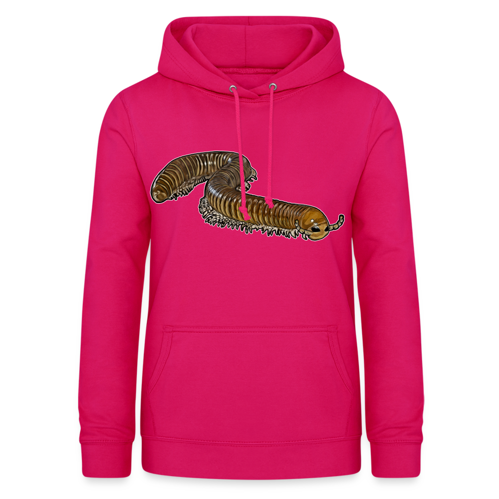 Frauen Freizeit-Hoodie Telodeinopus aoutii - dunkles Pink