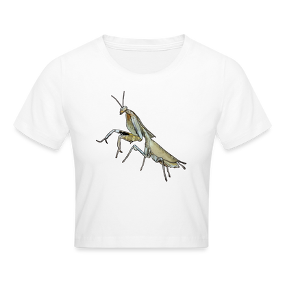 Crop T-Shirt Deroplatys truncata female - weiß