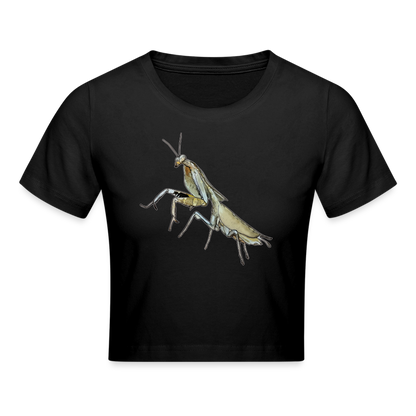 Crop T-Shirt Deroplatys truncata female - Schwarz