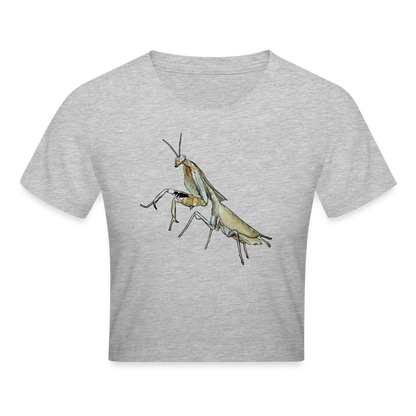 Crop T-Shirt Deroplatys truncata female - Grau meliert