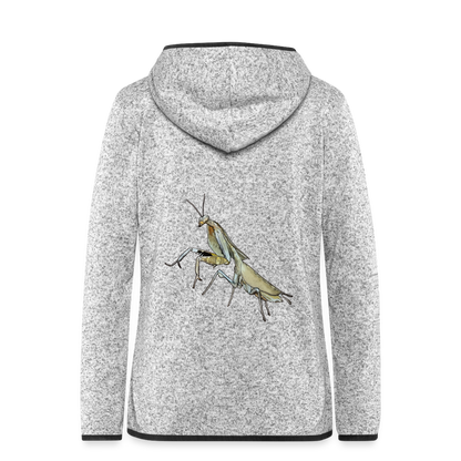 Frauen Kapuzen-Fleecejacke Deroplatys truncata female - Hellgrau meliert