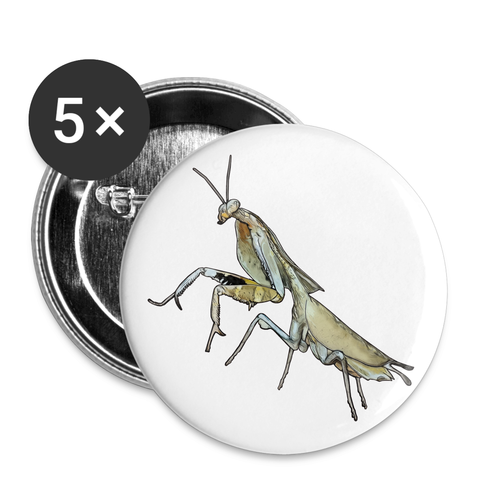 Buttons groß 56 mm (5er Pack) Deroplatys truncata female - weiß