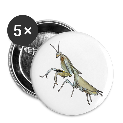 Buttons klein 25 mm (5er Pack) Deroplatys truncata female - weiß